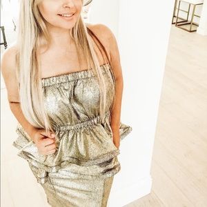 Metallic set (top and skirt)